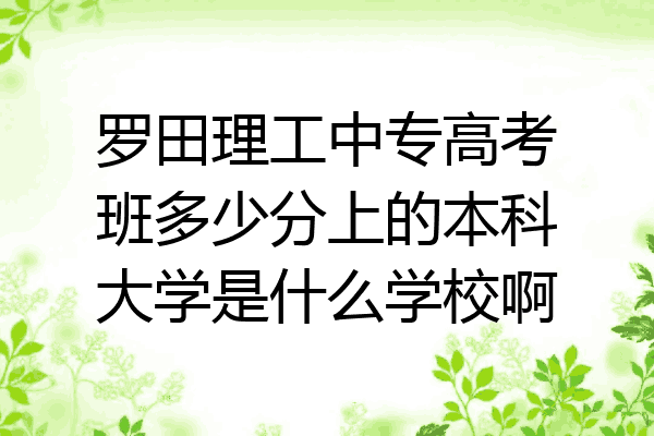 罗田理工中专高考班多少分上的本科大学是什么学校啊