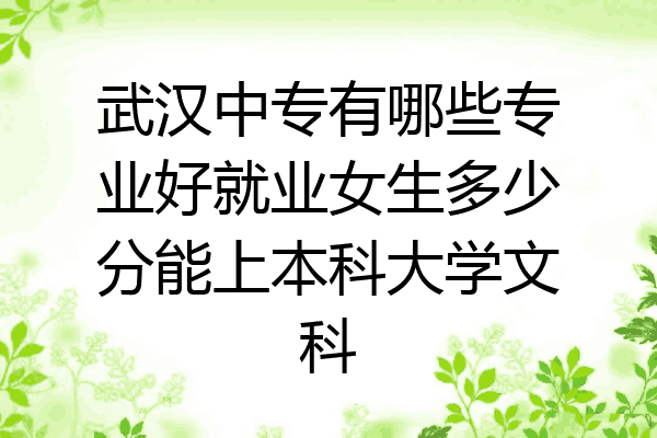 武汉中专有哪些专业好就业女生多少分能上本科大学文科