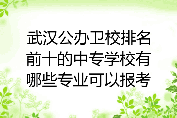 武汉公办卫校排名前十的中专学校有哪些专业可以报考