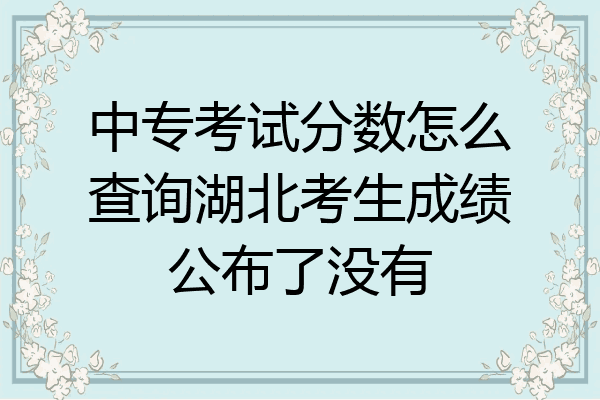 中专考试分数怎么查询湖北考生成绩公布了没有