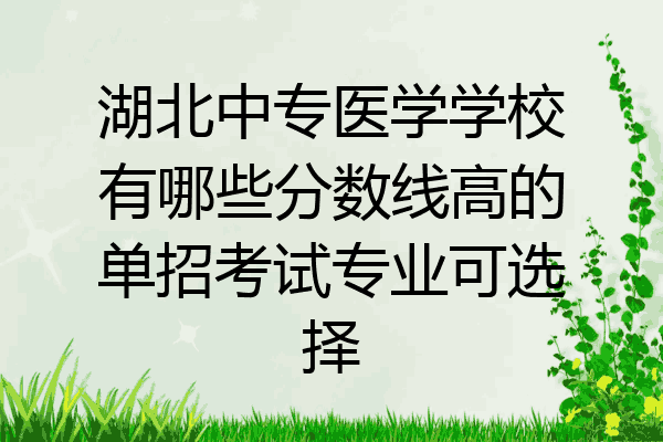 湖北中专医学学校有哪些分数线高的单招考试专业可选择