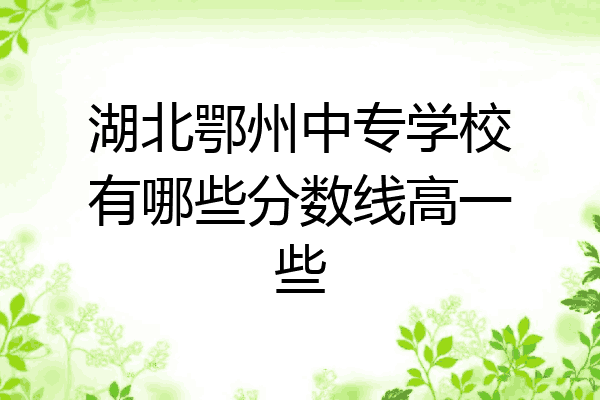 湖北鄂州中专学校有哪些分数线高一些
