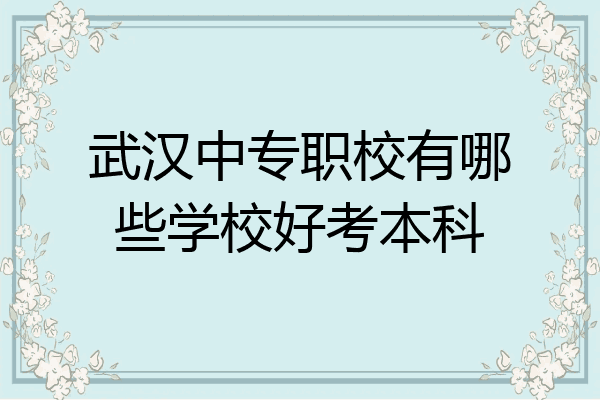 武汉中专职校有哪些学校好考本科