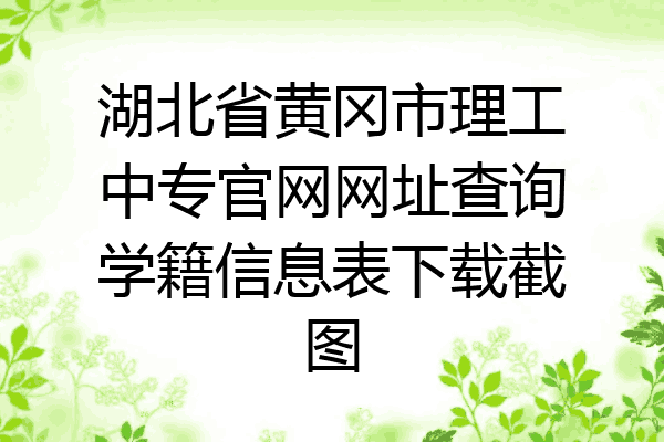 湖北省黄冈市理工中专官网网址查询学籍信息表下载截图