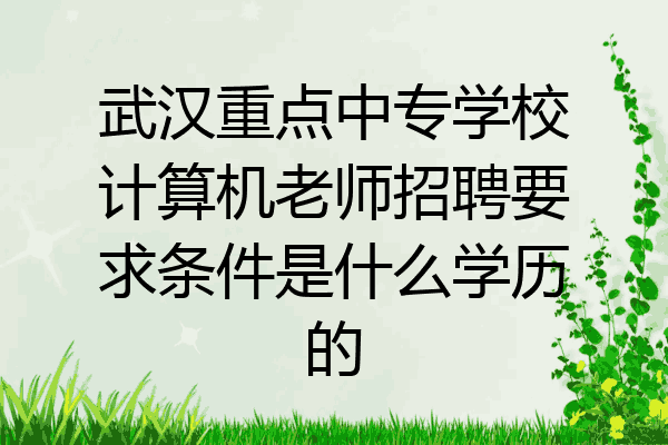 武汉重点中专学校计算机老师招聘要求条件是什么学历的