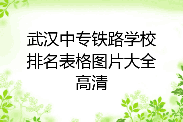 武汉中专铁路学校排名表格图片大全高清