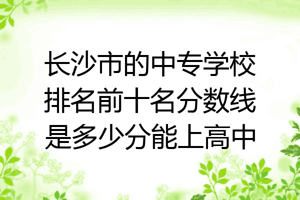 长沙市的中专学校排名前十名分数线是多少分能上高中