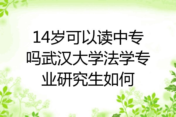 14岁可以读中专吗武汉大学法学专业研究生如何