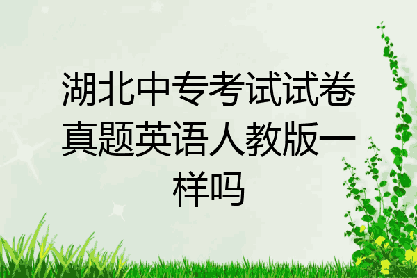 湖北中专考试试卷真题英语人教版一样吗