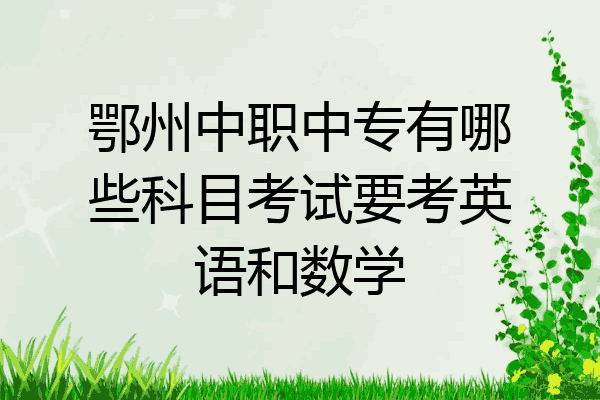 鄂州中职中专有哪些科目考试要考英语和数学
