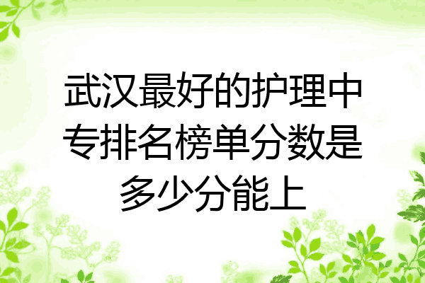 武汉最好的护理中专排名榜单分数是多少分能上