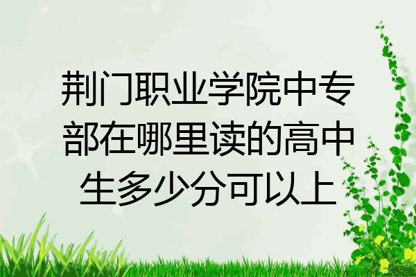 荆门职业学院中专部在哪里读的高中生多少分可以上