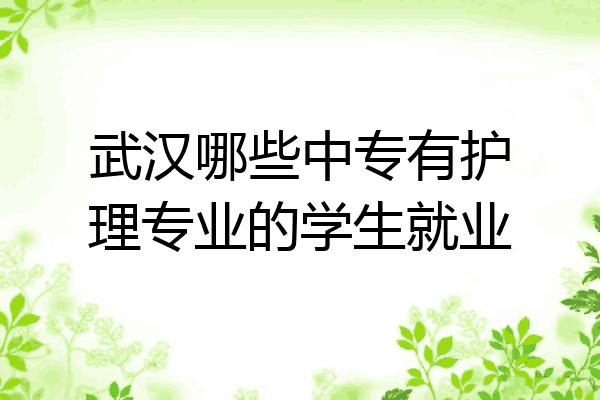 武汉哪些中专有护理专业的学生就业