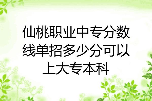 仙桃职业中专分数线单招多少分可以上大专本科