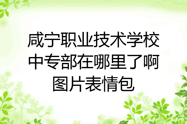 咸宁职业技术学校中专部在哪里了啊图片表情包