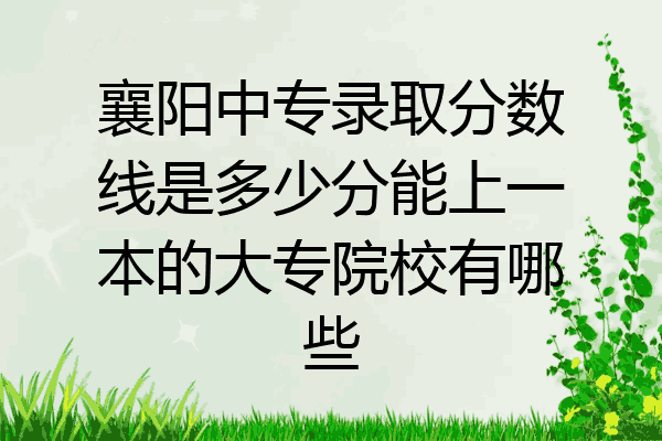 襄阳中专录取分数线是多少分能上一本的大专院校有哪些