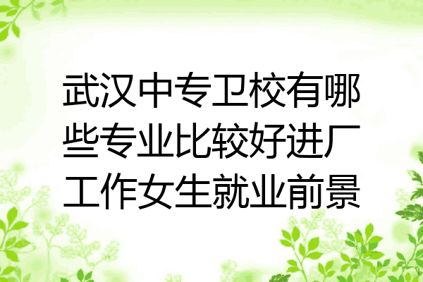 武汉中专卫校有哪些专业比较好进厂工作女生就业前景