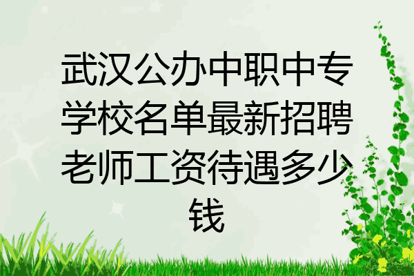 武汉公办中职中专学校名单最新招聘老师工资待遇多少钱