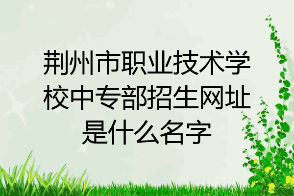 荆州市职业技术学校中专部招生网址是什么名字