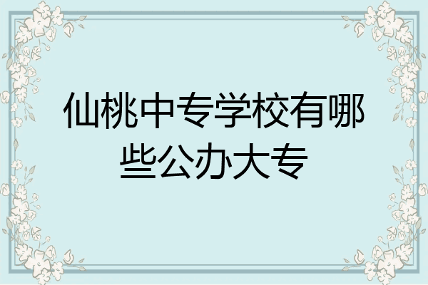 仙桃中专学校有哪些公办大专