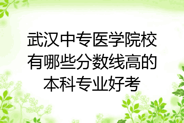 武汉中专医学院校有哪些分数线高的本科专业好考