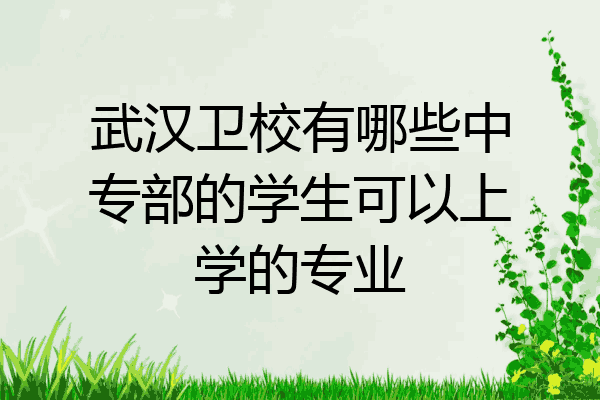 武汉卫校有哪些中专部的学生可以上学的专业