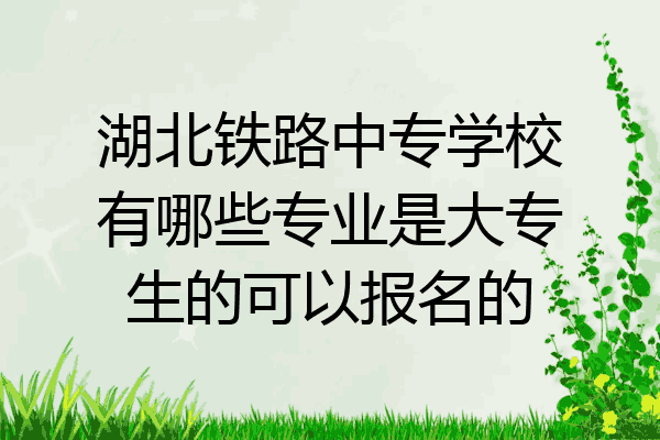 湖北铁路中专学校有哪些专业是大专生的可以报名的