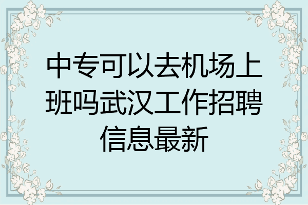 中专可以去机场上班吗武汉工作招聘信息最新