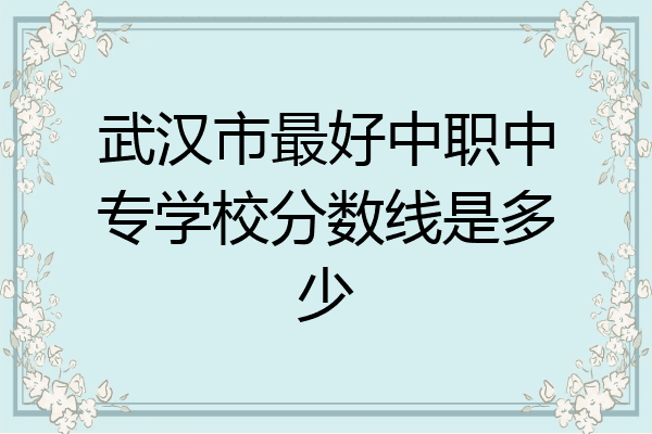 武汉市最好中职中专学校分数线是多少