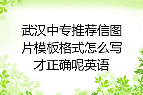 武汉中专推荐信图片模板格式怎么写才正确呢英语