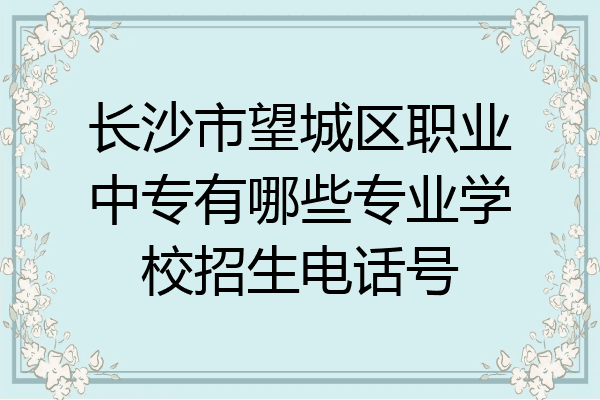 长沙市望城区职业中专有哪些专业学校招生电话号