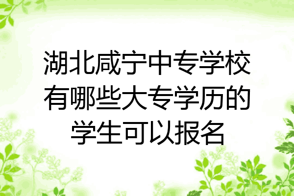 湖北咸宁中专学校有哪些大专学历的学生可以报名