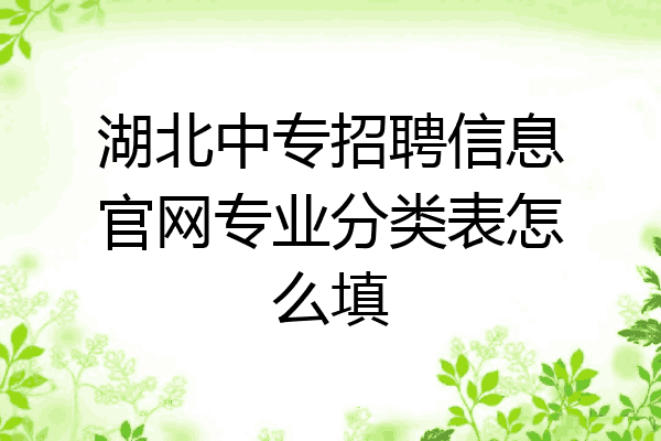 湖北中专招聘信息官网专业分类表怎么填