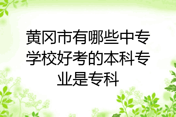 黄冈市有哪些中专学校好考的本科专业是专科