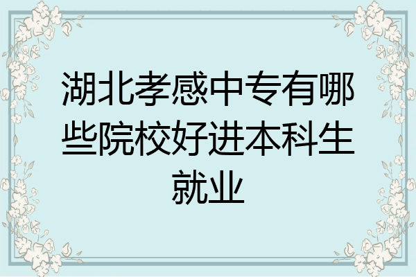 湖北孝感中专有哪些院校好进本科生就业
