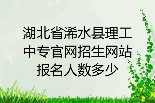 湖北省浠水县理工中专官网招生网站报名人数多少