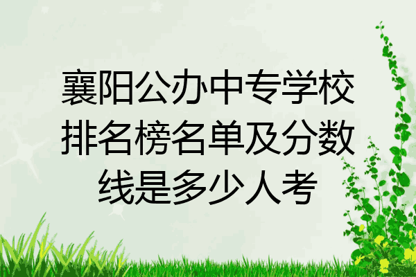 襄阳公办中专学校排名榜名单及分数线是多少人考