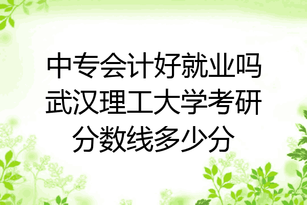 中专会计好就业吗武汉理工大学考研分数线多少分