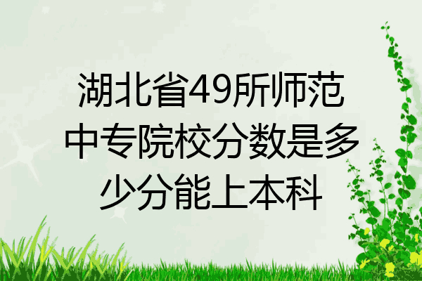 湖北省49所师范中专院校分数是多少分能上本科
