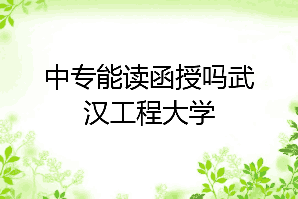 中专能读函授吗武汉工程大学