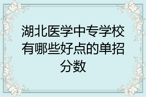 湖北医学中专学校有哪些好点的单招分数