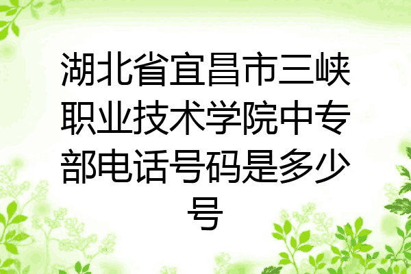 湖北省宜昌市三峡职业技术学院中专部电话号码是多少号