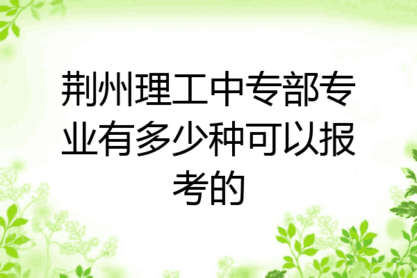 荆州理工中专部专业有多少种可以报考的