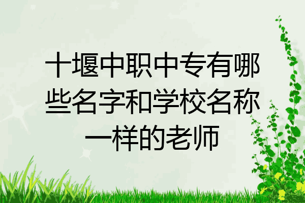 十堰中职中专有哪些名字和学校名称一样的老师