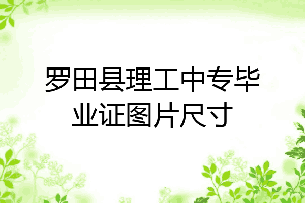 罗田县理工中专毕业证图片尺寸