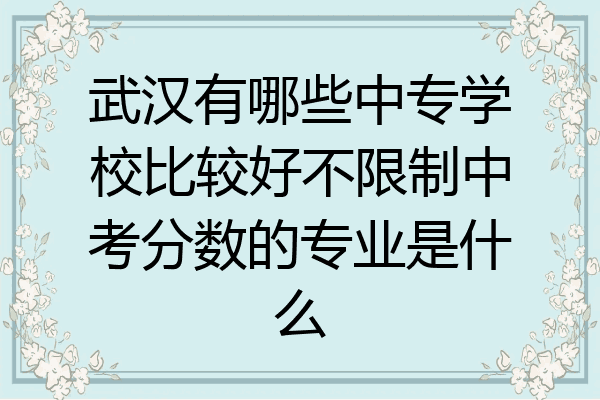 武汉有哪些中专学校比较好不限制中考分数的专业是什么