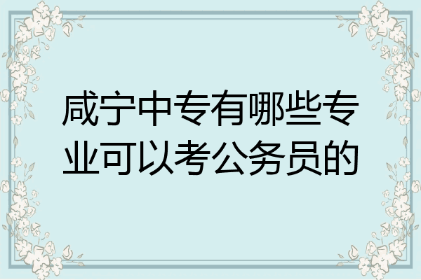 咸宁中专有哪些专业可以考公务员的