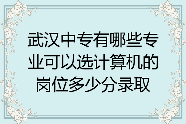 武汉中专有哪些专业可以选计算机的岗位多少分录取