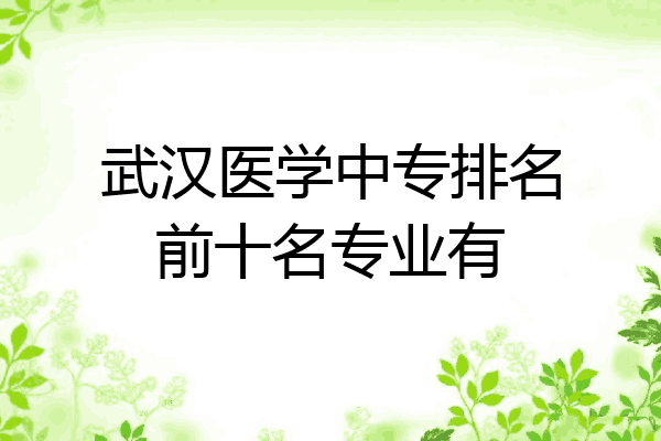 武汉医学中专排名前十名专业有