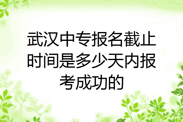 武汉中专报名截止时间是多少天内报考成功的